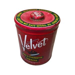 Vintage Velvet‎ Pipe Cigarette Tobacco Tin 14 oz Liggett & Myers Red Canister